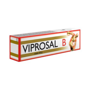 Box of Viprosal B ointment, 50 g, used for the relief of aches and pains.