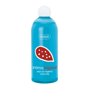 Blue bottle of Ziaja Intima Almond Intimate Hygiene Wash, designed for gentle and effective daily feminine care.