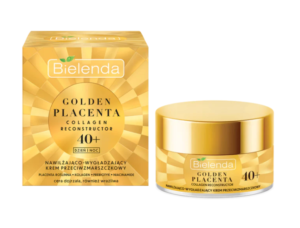 Bielenda Golden Placenta 40+ Face Cream, a 50ml day and night cream focused on moisturizing and smoothing, suitable for mature skin.