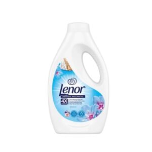 A bottle of Lenor Universal Liquid Laundry Detergent - April Fresh with floral graphics and a white cap.