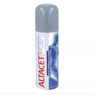 Altacet Ice cooling spray can for injuries, providing fast pain relief and reducing swelling.