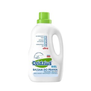 Bottle of Dzidziuś White Laundry Balsam for baby and children's clothes.
