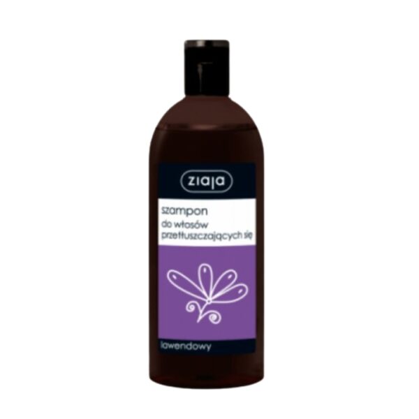 Bottle of Ziaja Lavender Shampoo for Oily Hair.