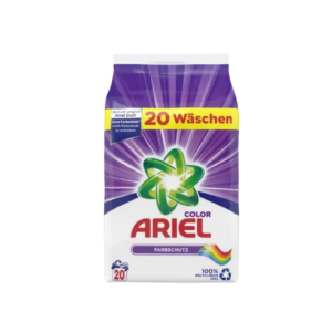Ariel Color Laundry Detergent 20WL 1300g, packaging with purple background and green logo.