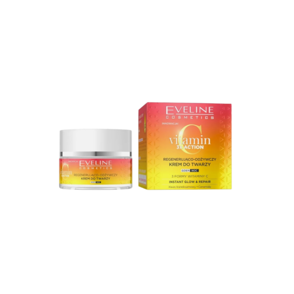 vitamin C, anti-aging, skin brightening, hydration, face cream, day cream, night cream, ceramides, tranexamic acid, discoloration, Eveline Cosmetics, skincare, glow, nourish, rejuvenate