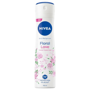 NIVEA Floral Love Anti-Perspirant Spray, 150ml, limited edition with oriental floral scent, 72-hour protection, 0% alcohol.