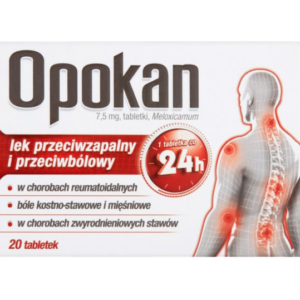 Opokan 7.5 mg pain relief tablets, 20 count, for treating arthritis, joint, and muscle pain with 24-hour relief.