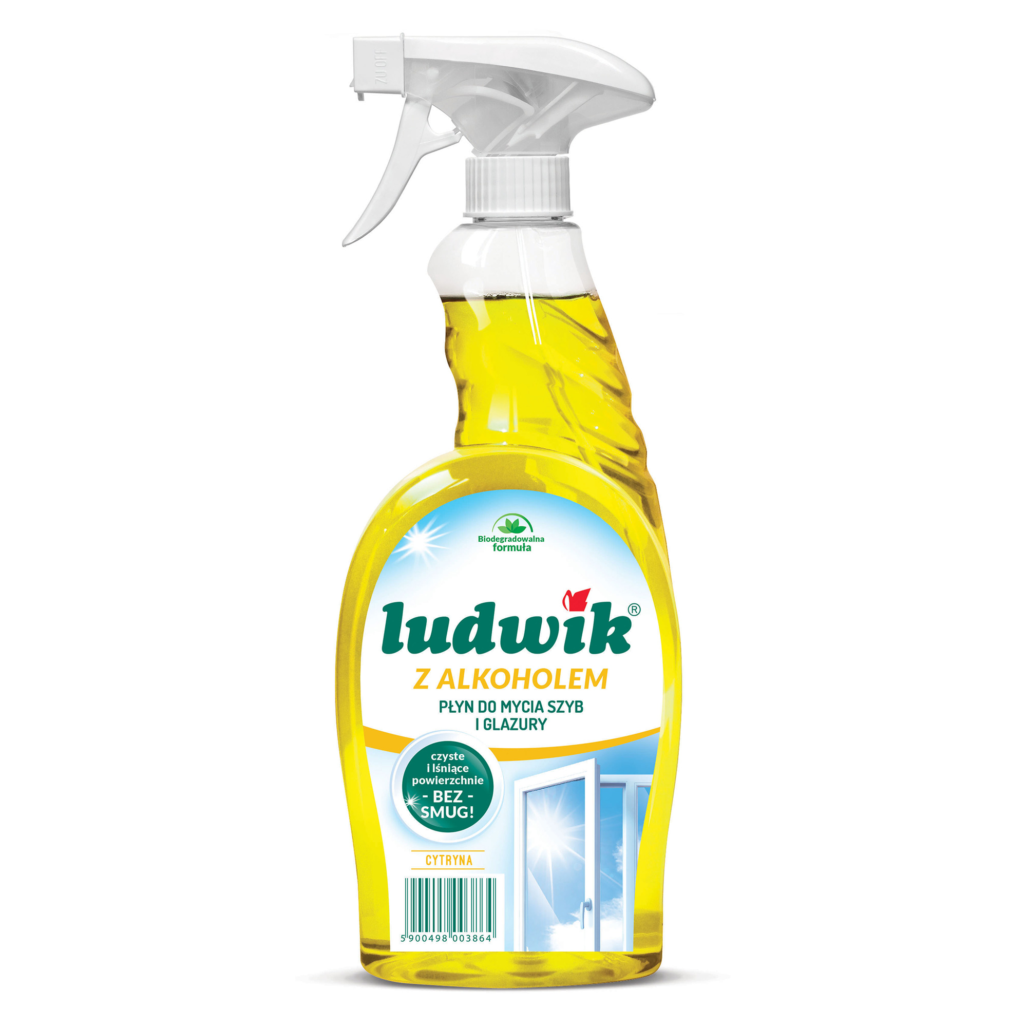 Ludwik Glass Cleaner Spray with Alcohol (Lemon Scent) 750ml