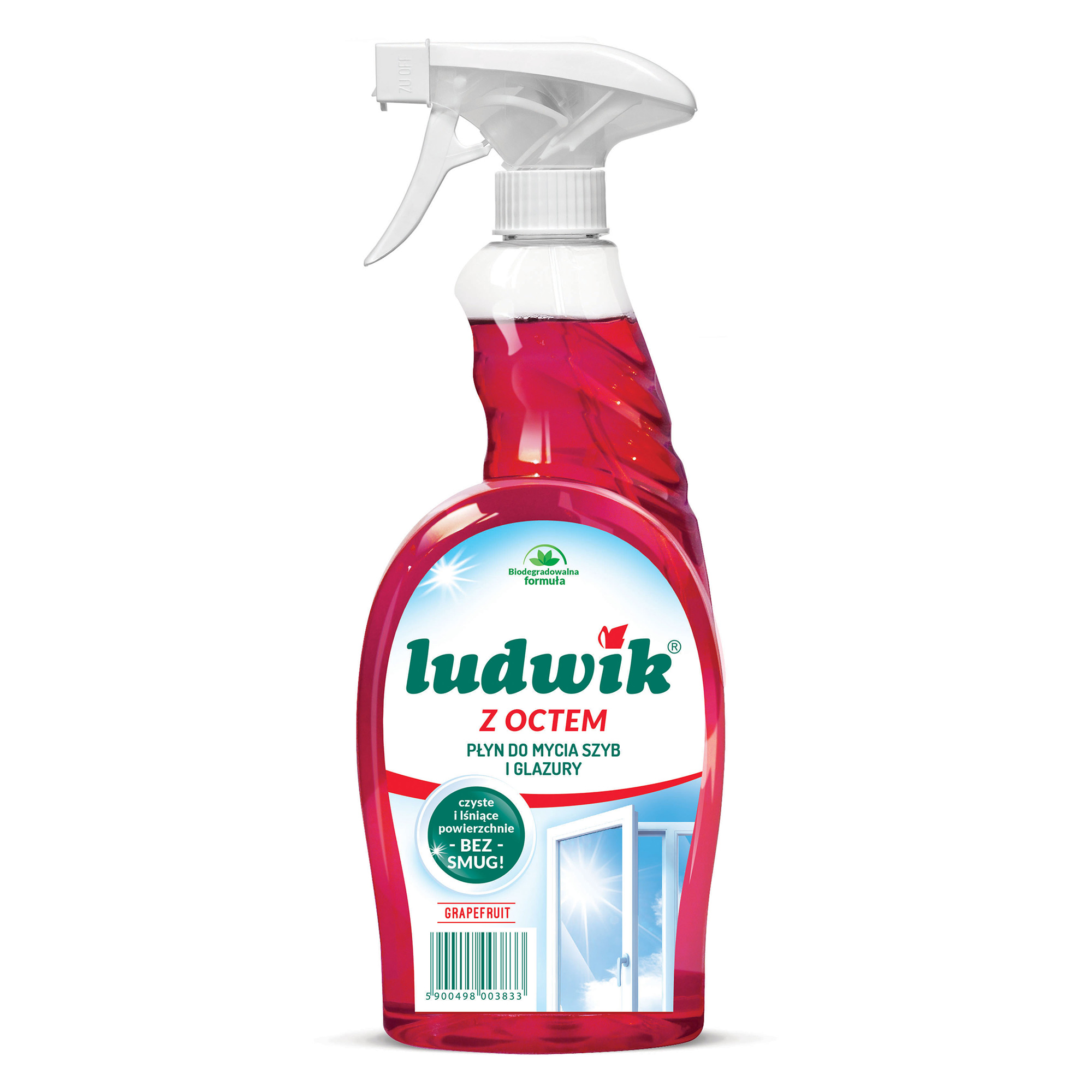 Ludwik Glass Cleaner Spray with Vinegar (Grapefruit Scent) 750ml