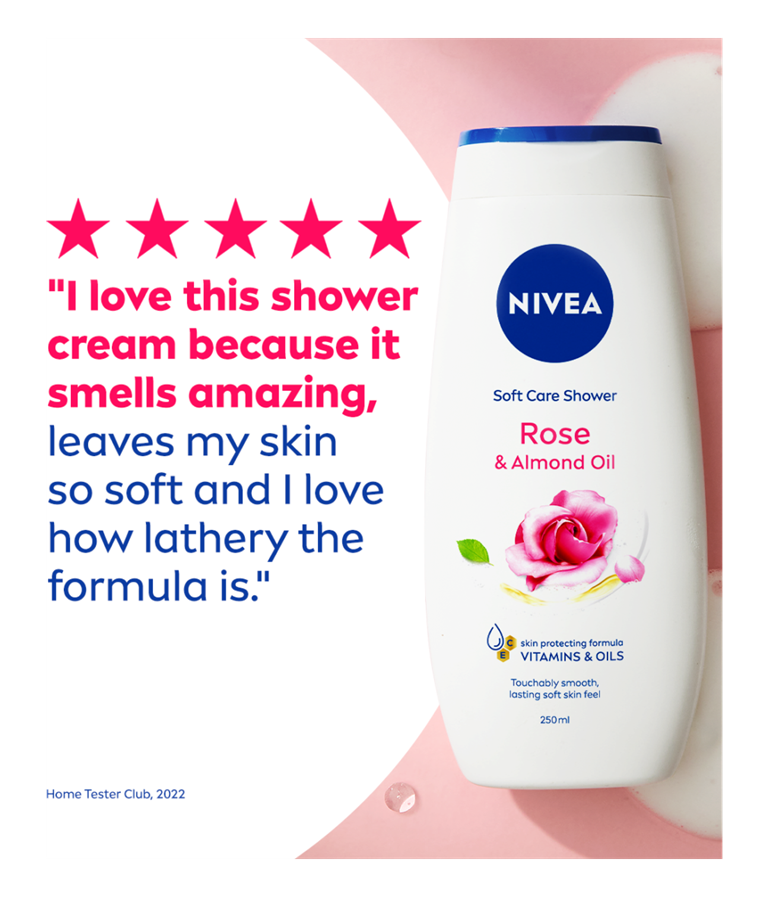 Nivea Rose & Almond Oil Shower Cream 250ml - Image 4