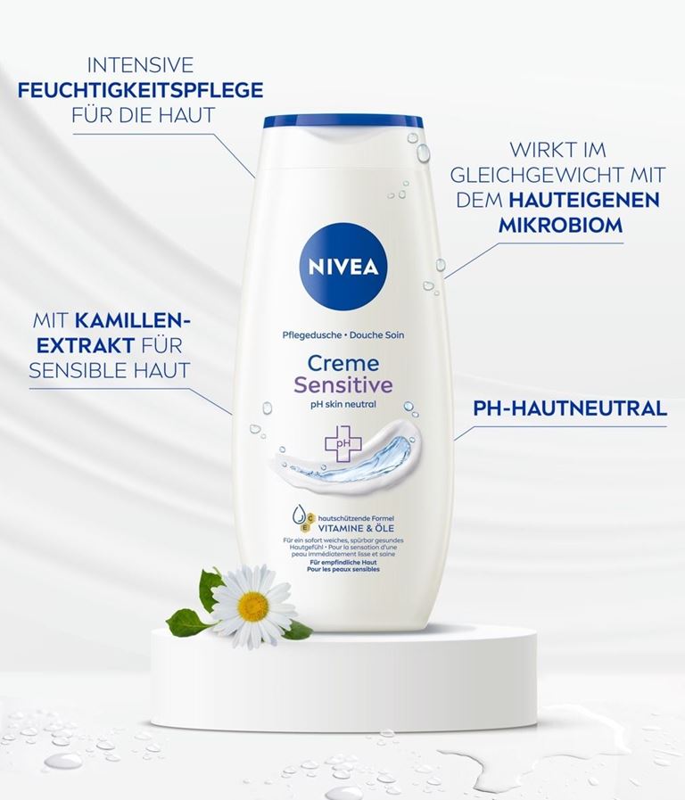 Nivea Creme Sensitive Shower Cream 250ml - Image 3
