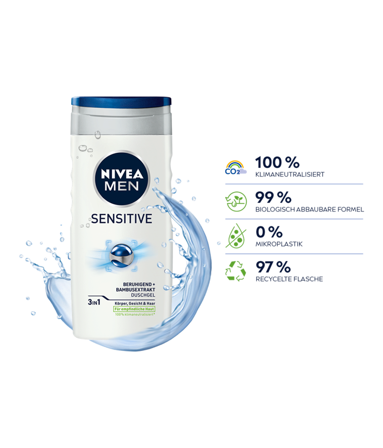Nivea Men Sensitive Shower Gel 250ml - Image 3