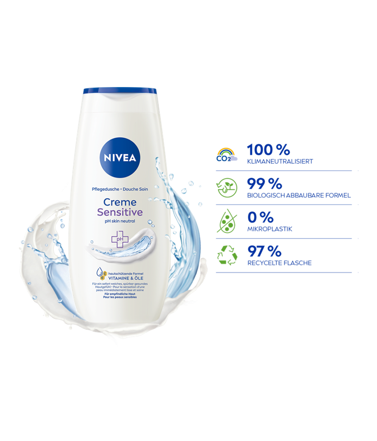 Nivea Creme Sensitive Shower Cream 250ml - Image 4