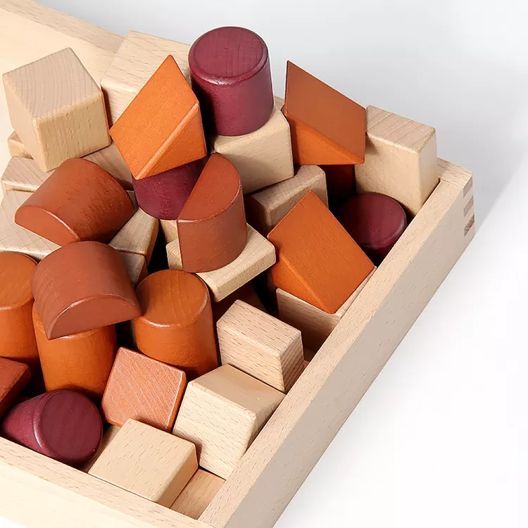 Natural Wooden Blocks Toy Building Set 46 pc. - Image 5