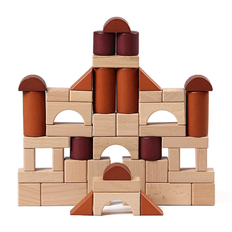 Natural Wooden Blocks Toy Building Set 46 pc. - Image 7