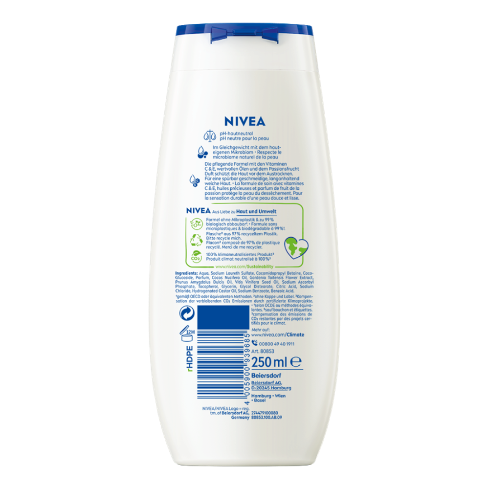 Nivea Passion Fruit & Monoi Oil Shower Cream 250ml - Image 2