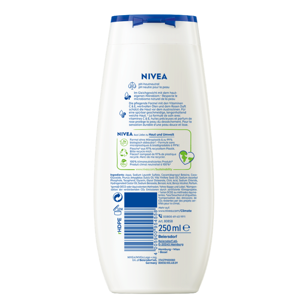 Nivea Rose & Almond Oil Shower Cream 250ml - Image 2