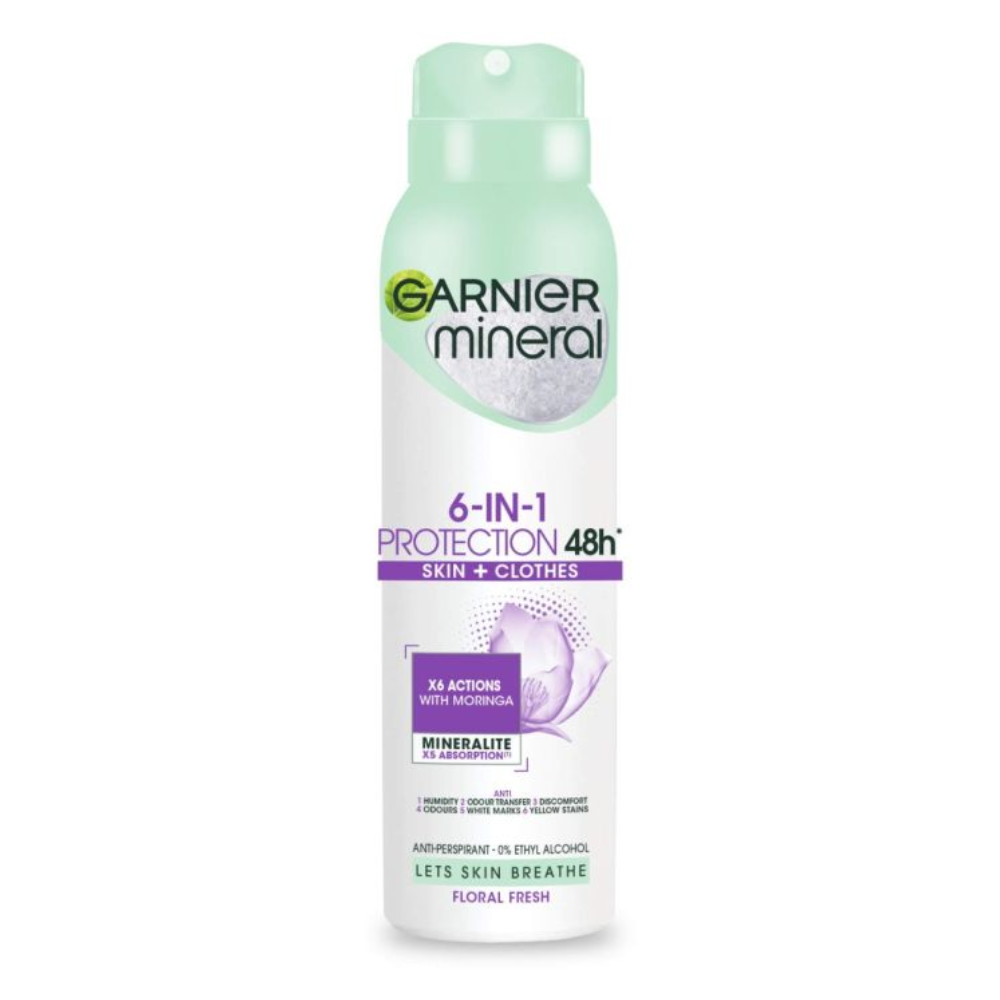 Garnier Mineral 6-in-1 Protection "Floral Fresh" Anti-Perspirant Spray 150ml