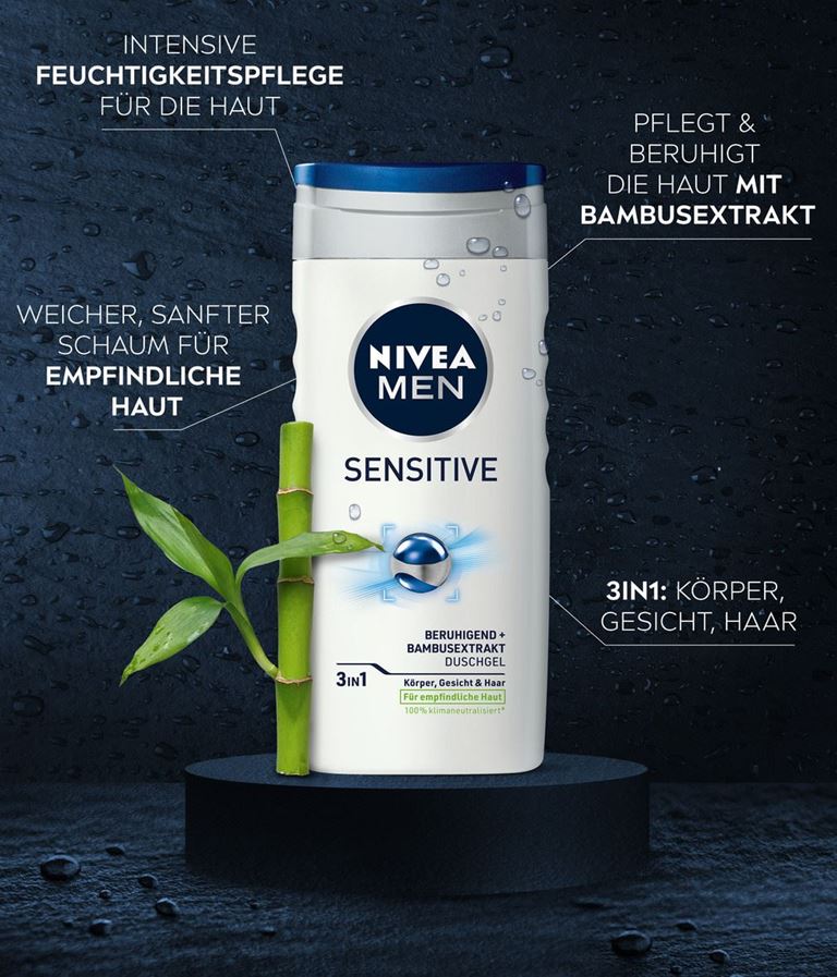 Nivea Men Sensitive Shower Gel 250ml - Image 4