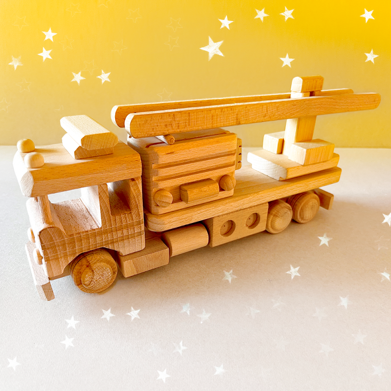 Wooden Firetruck Toy - Image 3