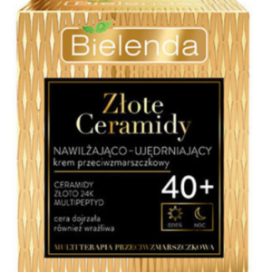Bielenda Golden Ceramides 40+ Cream, a 50ml moisturizing and firming cream, tailored for enhancing skin elasticity and hydration in mature skin