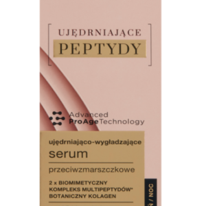Bielenda Firming Peptides serum in a 15 ml ampoule, for day and night application, designed to firm and smooth mature skin with anti-wrinkle benefits