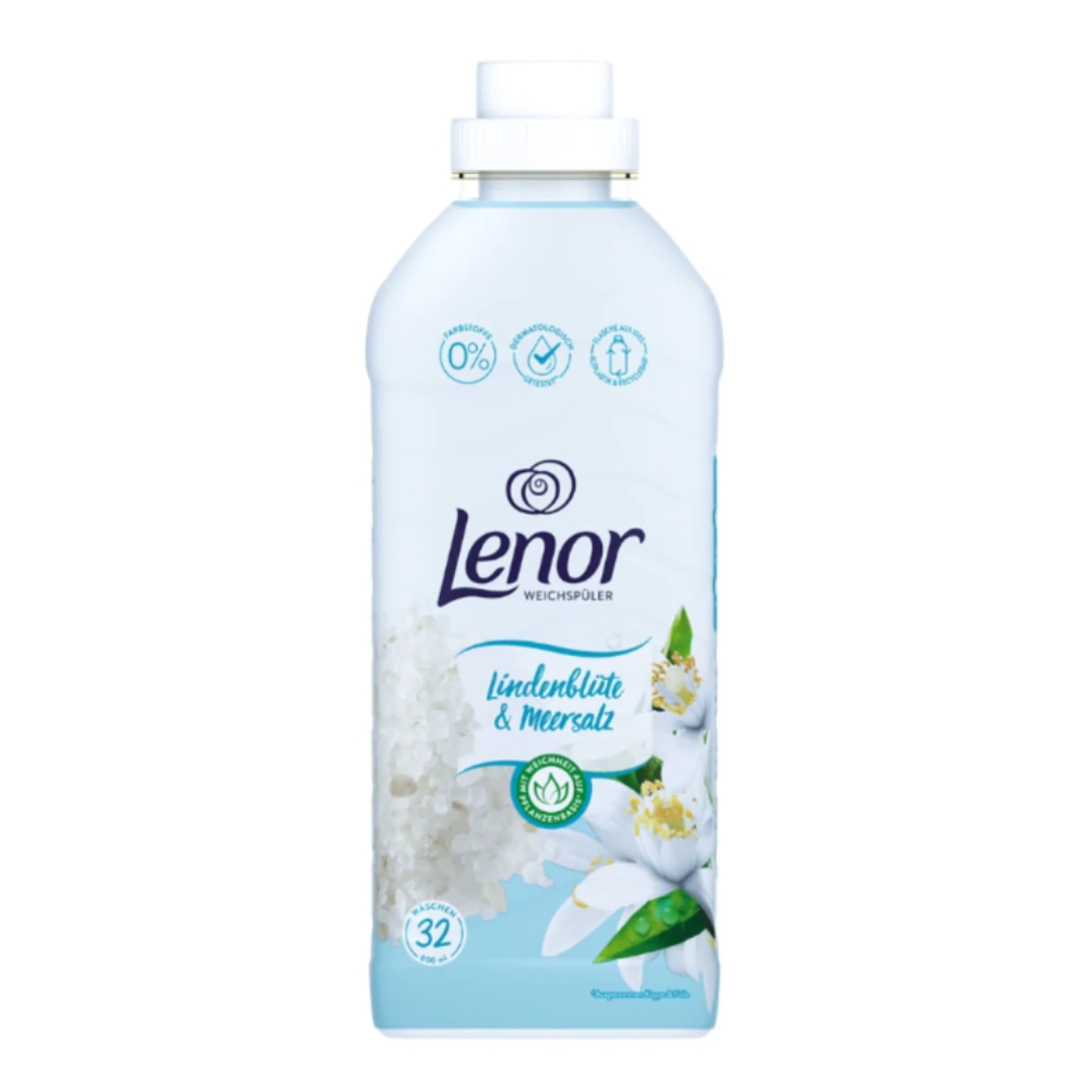 Lenor Fabric Softener Linden Flower & Sea Salt 32 Washes 800ml/27 fl oz
