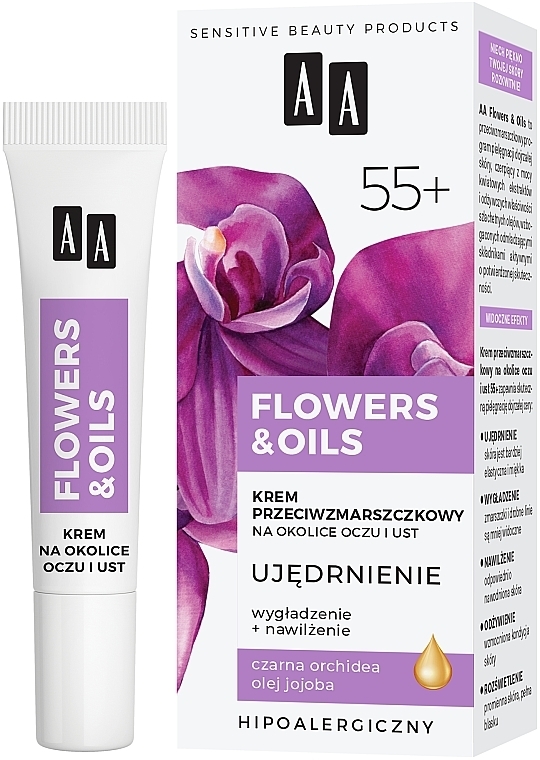 AA Flowers & Oils Night And Day Lifting Effect Cream Lifting Day & Night Cream 55+ 15ml
