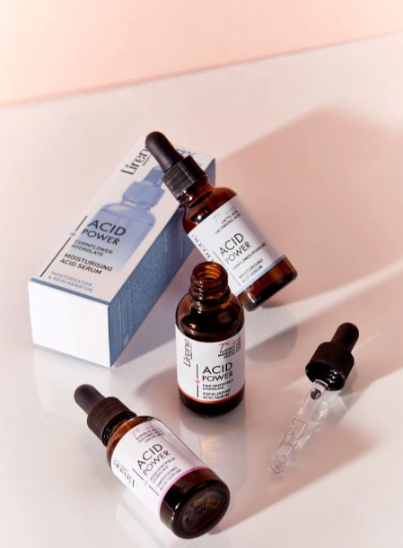 Lirene ACID POWER Rosa Centifolia Hydrolate Smoothing Serum with Glycolic, Succinic and Lactic Acids 30 ml - Image 3