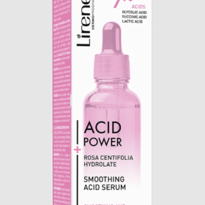 Lirene ACID POWER Rosa Centifolia Hydrolate Smoothing Serum with Glycolic, Succinic and Lactic Acids 30 ml