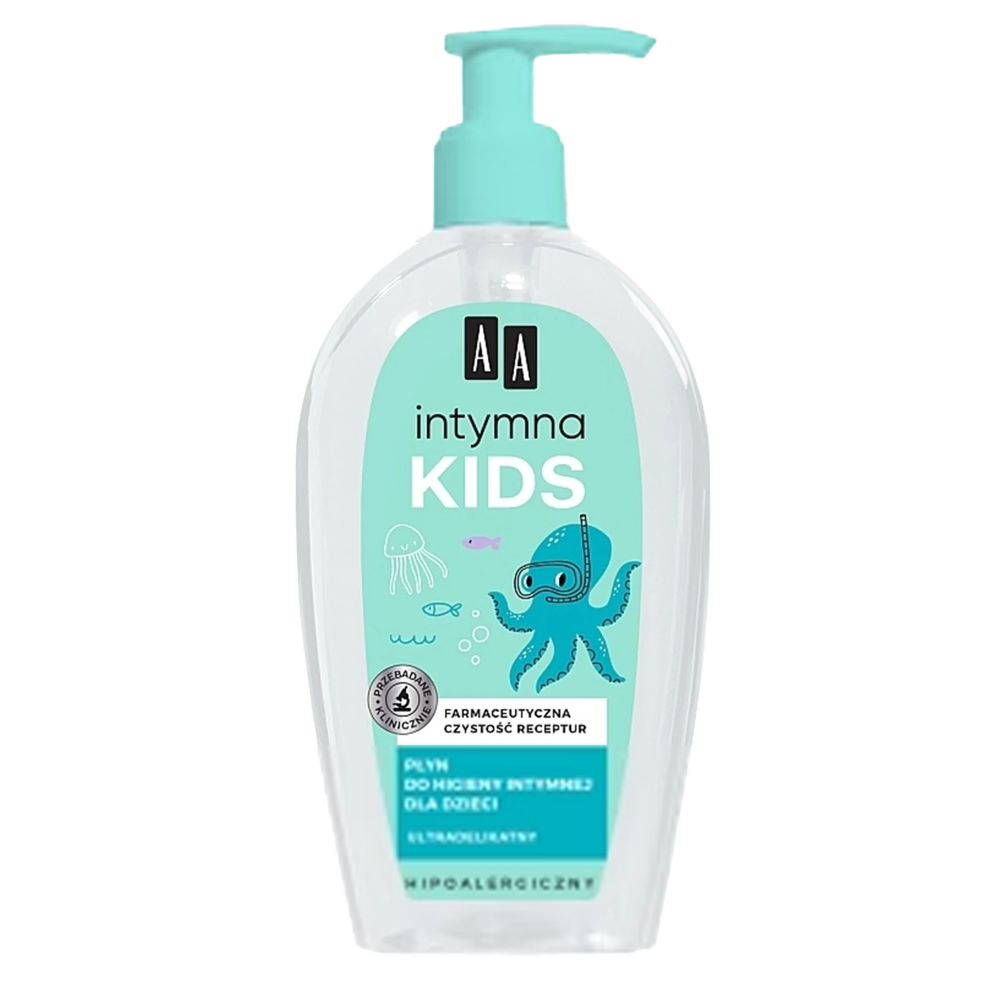 Bottle of AA Intymna Kids Intimate Hygiene Wash for children with hypoallergenic and gentle formula.