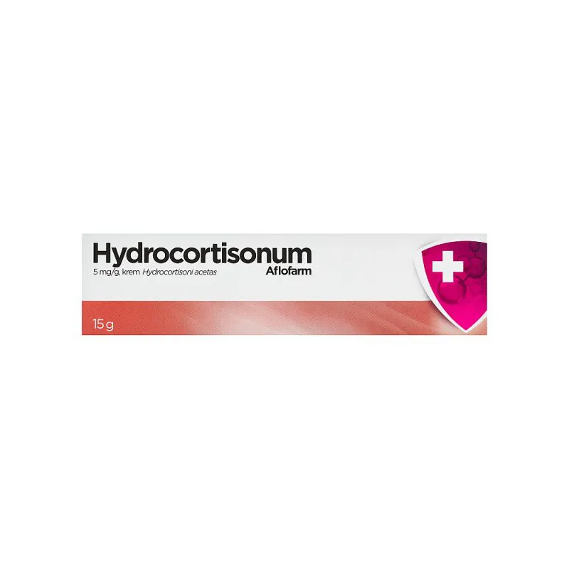 Hydrocortisonum Cream 5 mg/g by Aflofarm, 15g tube, for anti-inflammatory relief of skin irritation and itching.