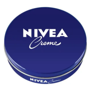 Iconic blue tin of NIVEA Creme moisturizing cream, known for rich hydration and skin protection.