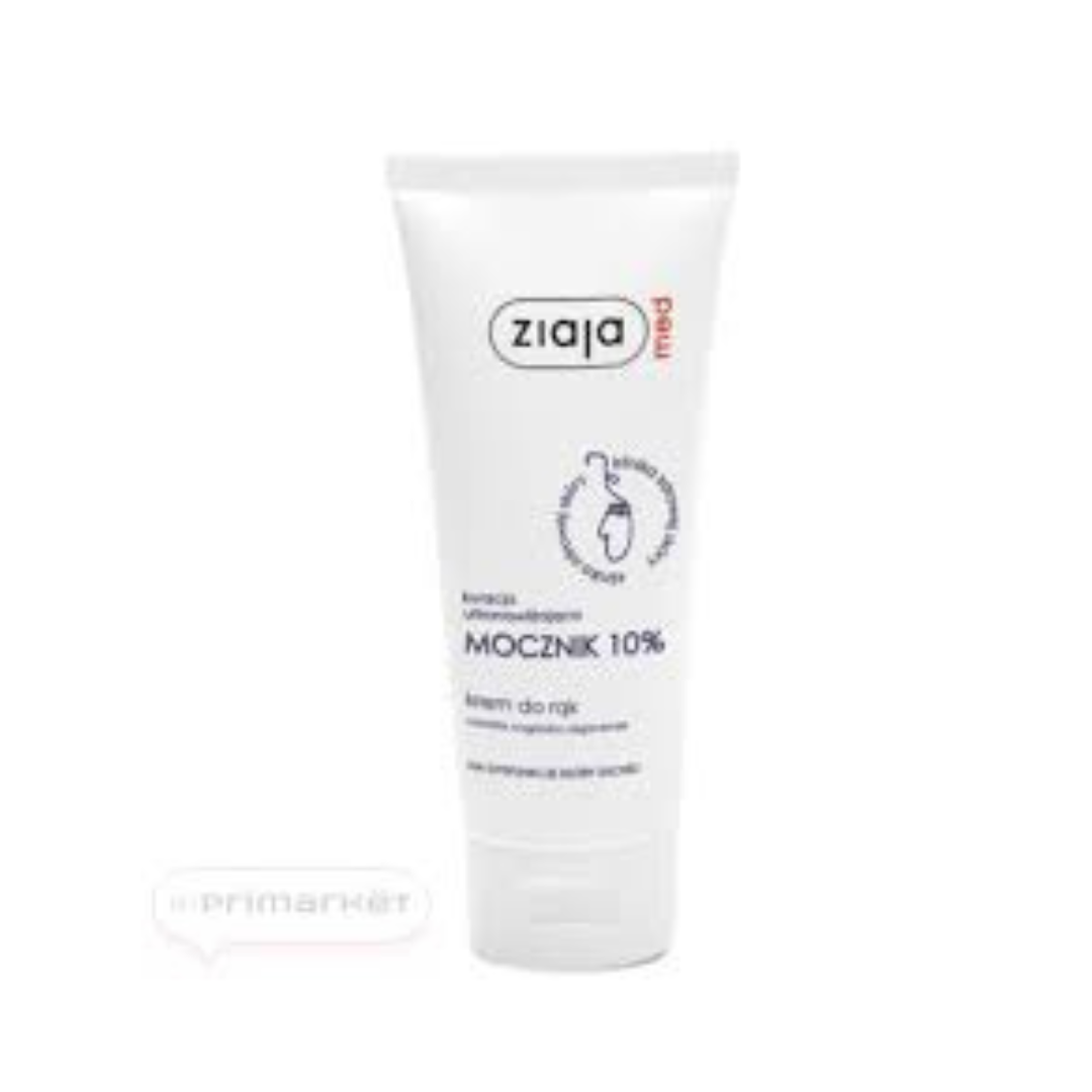 Ziaja Med Hand Cream with 10% Urea in a white 100ml tube for dry and rough hands