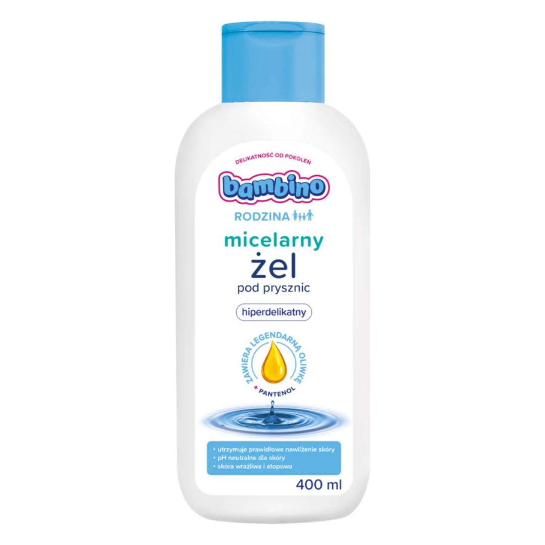 Bambino Rodzina Micellar Shower Gel bottle, 400 ml, gentle formula for sensitive and atopic skin