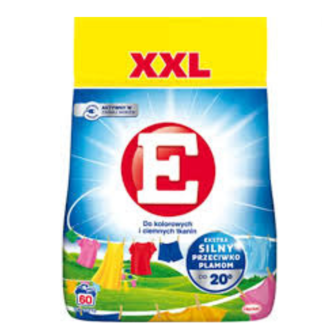 E XXL laundry detergent for colored and dark fabrics, 60 washes.