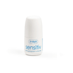 Ziaja Sensitiv roll-on antiperspirant in a white bottle with blue label, designed for sensitive skin.