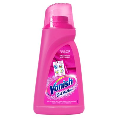 Vanish Oxi Action Liquid Stain Remover in pink bottle, 1L