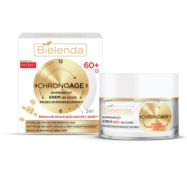 Bielenda Chrono Age 60+ Repairing Anti-Wrinkle Day Cream 50 ml – advanced day cream for mature skin with patented chrono-repair formula.