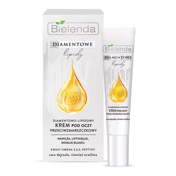 Bielenda Diamond & Lipid Anti-Wrinkle Eye Cream 15 ml – lifting and moisturizing eye care for mature and sensitive skin.