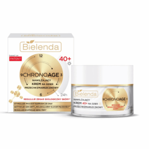 Bielenda Chrono Age 40+ Moisturising Anti-Wrinkle Day Cream 50 ml – skincare for mature skin with patented bio-rhythm regulation formula.