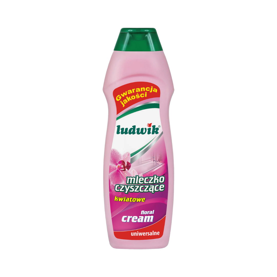 Ludwik Universal Cleaning Cream with Floral Scent – 500ml pink bottle for household surface cleaning