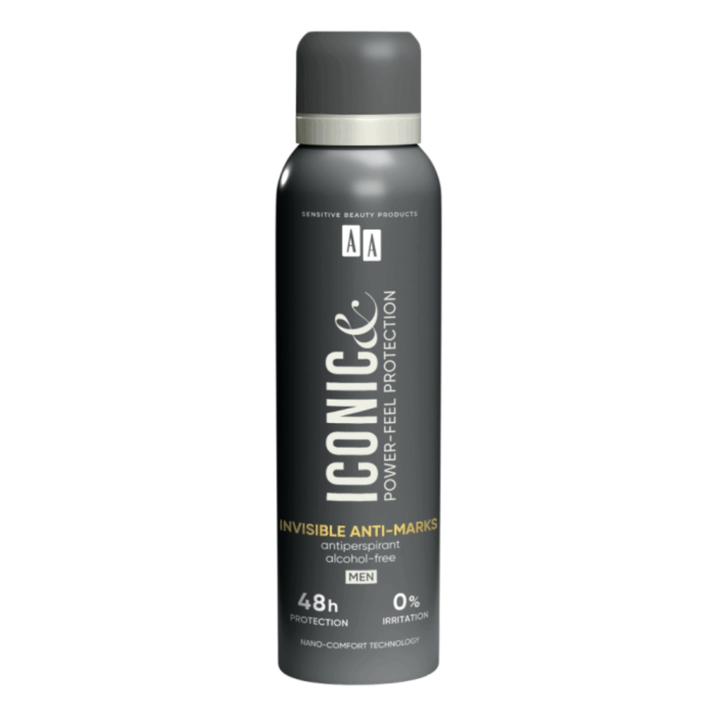 AA ICONIC Invisible Anti-Marks Antiperspirant for Men – Alcohol-Free 48h Protection Spray