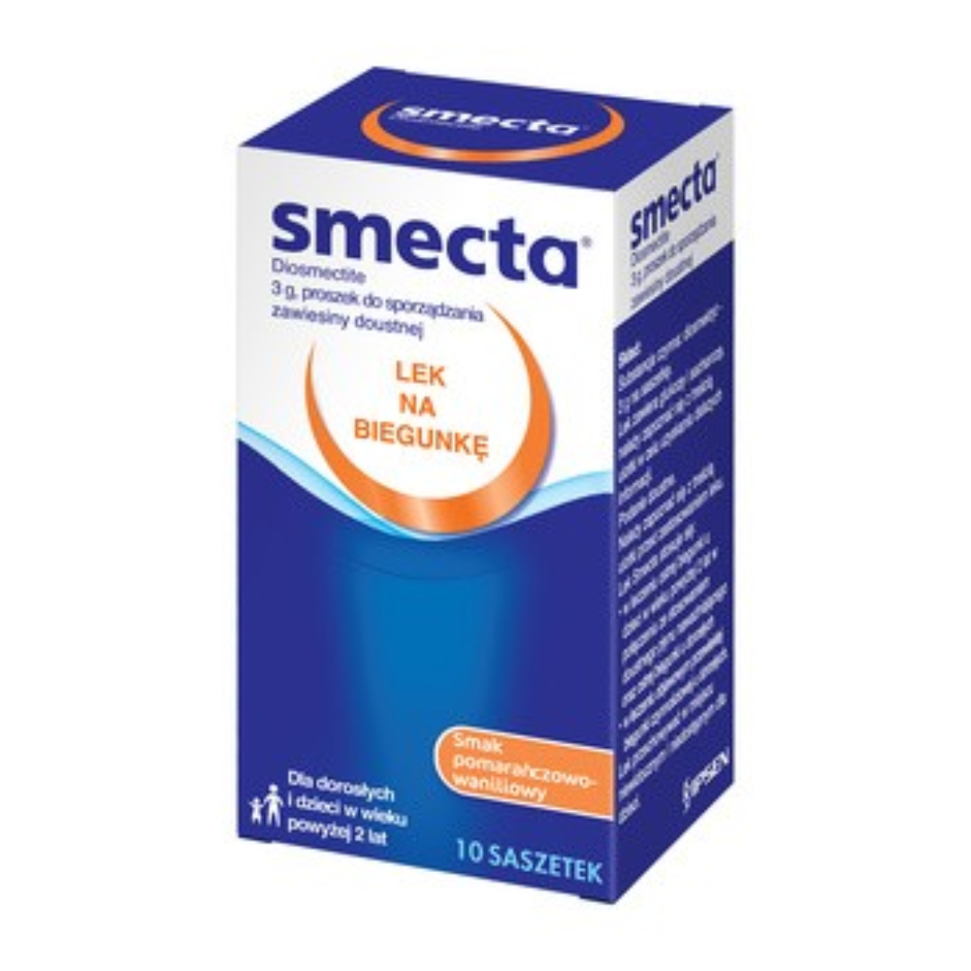 Smecta 3g Orange-Vanilla Flavour Anti-Diarrheal Powder 10 Sachets – for Adults and Children