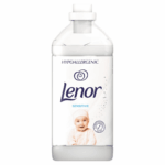 Lenor Sensitive Fabric Softener 850ml bottle with baby image, hypoallergenic and dermatologically tested.