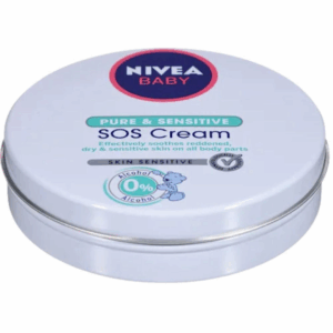 NIVEA Baby Pure & Sensitive SOS Cream tin – gentle baby skin care cream for redness and dryness, 150ml