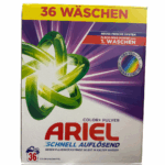 Box of Ariel Color+ Laundry Detergent Powder, 36 washes, with color protection and fast-dissolving formula