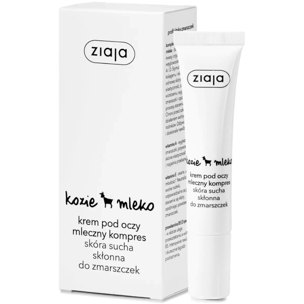 Ziaja goat’s milk eye cream milk compress packaging