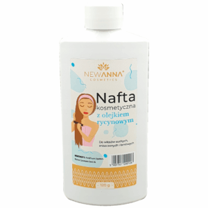 Bottle of New Anna Cosmetic Naphtha with Castor Oil for dry and damaged hair care, 120 g