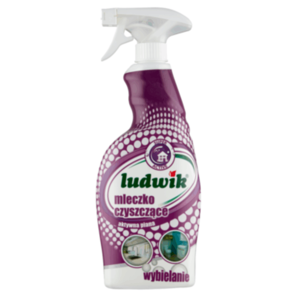 Ludwik Mleczko Czyszczące whitening cleaning milk spray bottle with active foam for kitchen and bathroom surfaces.